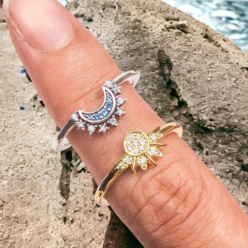 Juego de anillos ajustables que encajan - Sol&Luna™