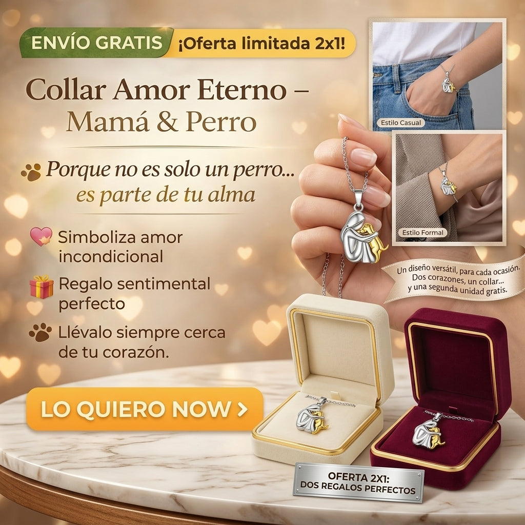 COLLAR AMOR ETERNO MAMA &PERRO - OFERTA 2X1