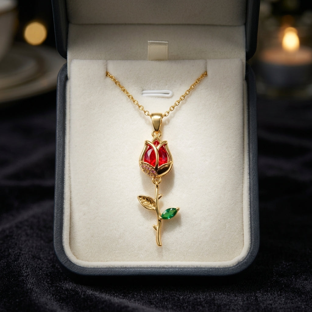 Collar Clavel Rojo deslumbrante