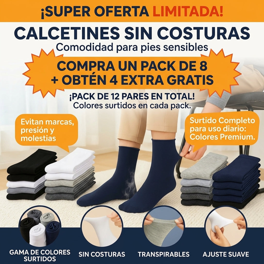 Medias terapéuticas sin costura que no aprietan ni dejan marcas - NanoSox