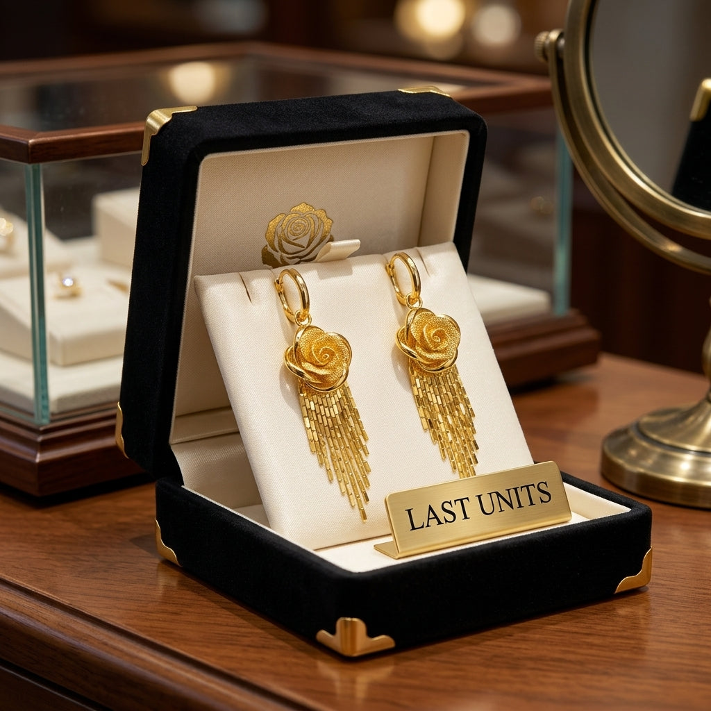Pendientes Rosas dorados Tassel™