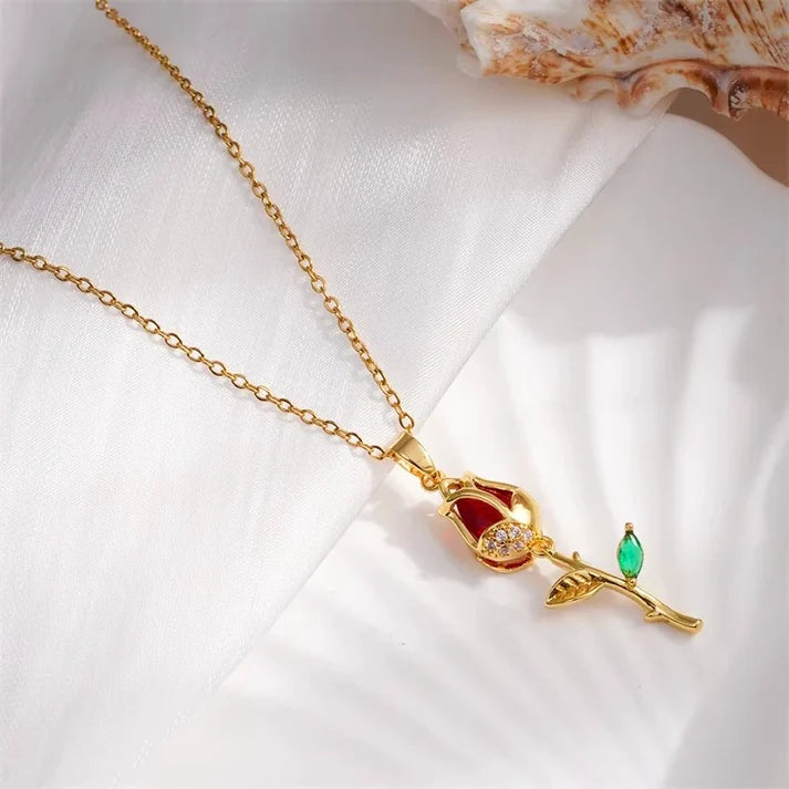 Collar Clavel Rojo deslumbrante