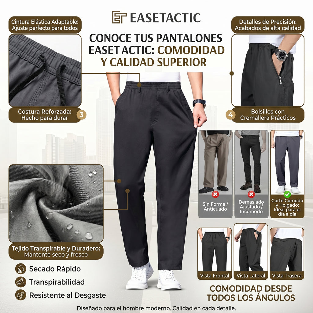 Pantalón de Gabardina Inteligente Flex-Fit - Japnam™ Ultra Comfort